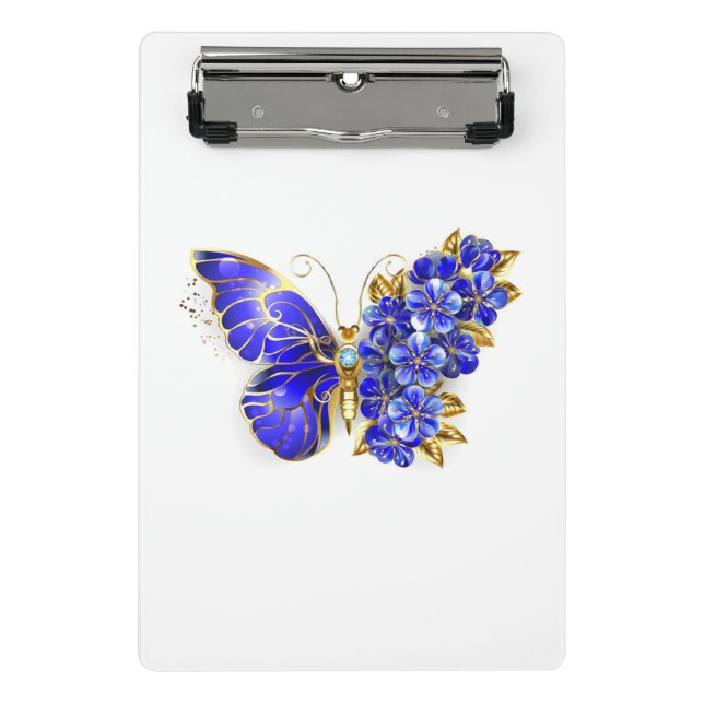 Minicarpeta De Pinza Flor Sapphire Mariposa (Anverso)