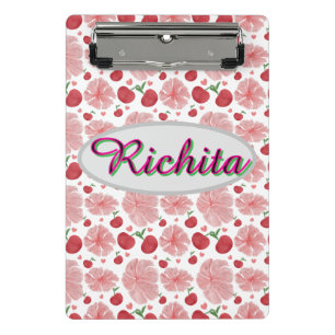 Minicarpeta De Pinza floral acuarela personalizada y única