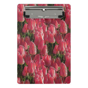 Minicarpeta De Pinza Floral de tulipanes rosados