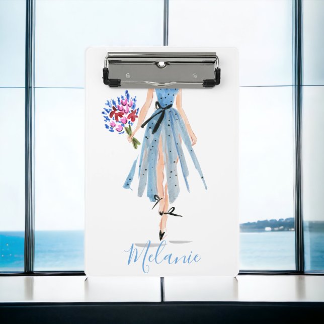 Minicarpeta De Pinza Flores azules Moda mujer estilo moda estilo (Subido por el creador)