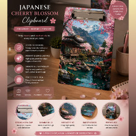 Minicarpeta De Pinza Flores de cerezo Elegantes Bodas Japonesas de oro 