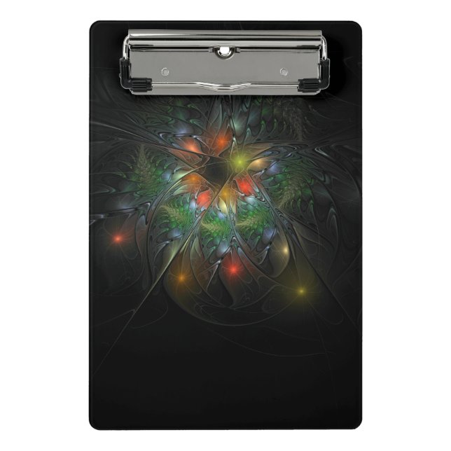 Minicarpeta De Pinza Flores de fantasía fractal blandas y tendientes (Anverso)