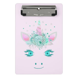 Minicarpeta De Pinza Flores de Unicornio Lindo Fabuloso Cara 1