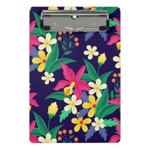 Minicarpeta De Pinza Flores Exóticas Coloridas Patrón de Hojas-23021