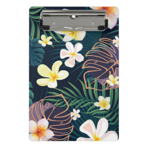 Minicarpeta De Pinza Flores plumerias de monstera tropical