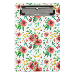 Minicarpeta De Pinza Flores rosadas pintadas a mano patrón floral-23498