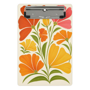 Minicarpeta De Pinza Flores salvajes pintadas a mano