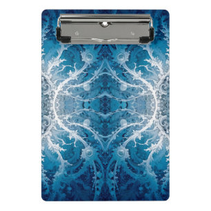Minicarpeta De Pinza Flujo cósmico sagrado - Simetría plateada azul