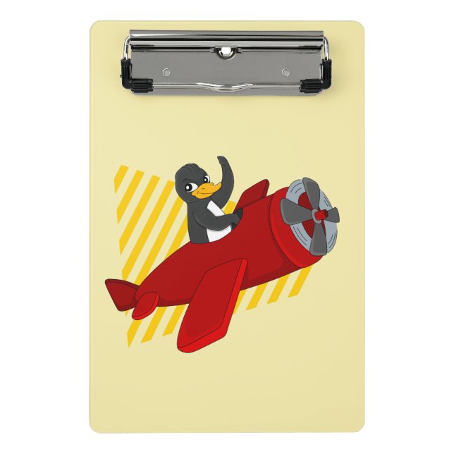 Minicarpeta De Pinza Flying penguin cartoon mini clipboard (Anverso)
