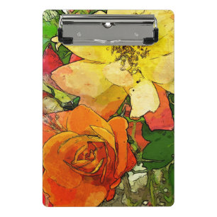 Minicarpeta De Pinza fondo colorido 2 del vintage floral del arte