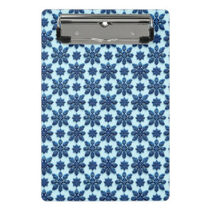 Minicarpeta De Pinza Fondo con patrón de copo de nieve azul
