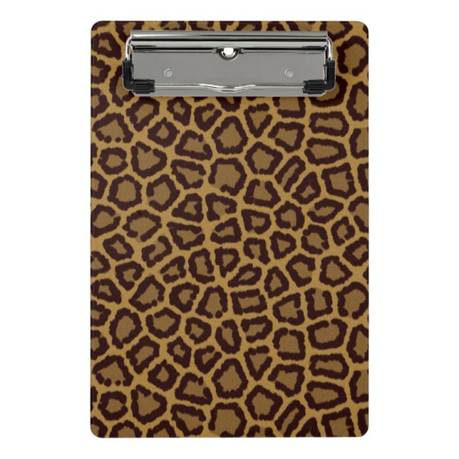 Minicarpeta De Pinza Fondo de la teja con una piel del leopardo (Anverso)