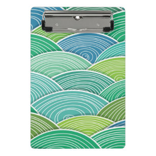 Minicarpeta De Pinza Fondo de ondas verdes abstractas encrespadas