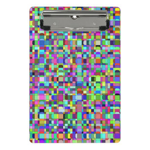 Minicarpeta De Pinza Formas de cuadrados abstractos patrón multicolor