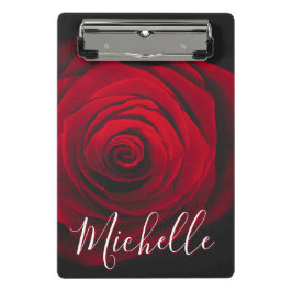 Minicarpeta De Pinza Fotografía de la cosecha de rosa rojo monograma pe