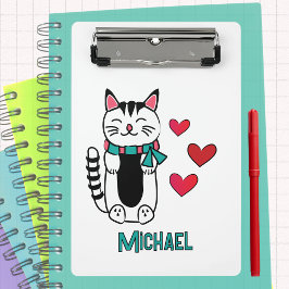Minicarpeta De Pinza Funny Cat Cartoon Personalized Back to School