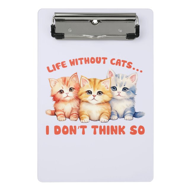 Minicarpeta De Pinza Gatitos Cuidados Y Coloridos - ¿Vida Sin Gatos? (Anverso)