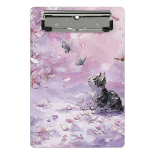 Minicarpeta De Pinza Gato de flor de cerezo y mariposas (5)