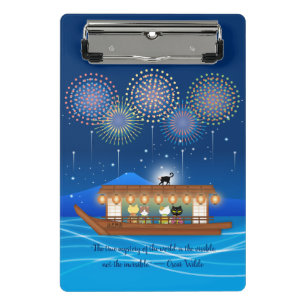 Minicarpeta De Pinza Gatos deslumbrando en fuegos artificiales a bordo 