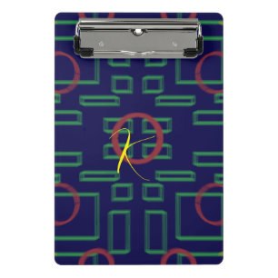 Minicarpeta De Pinza Geométrico de cuadrados azules