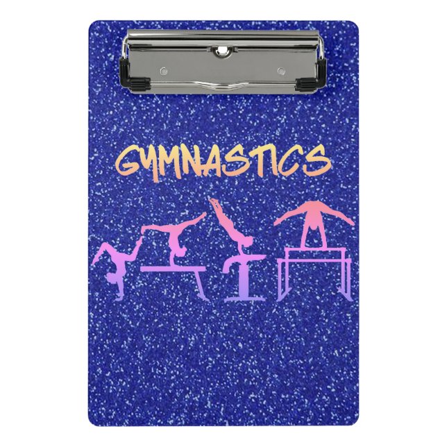 Minicarpeta De Pinza Gimnasia del Purpurina azul real (Anverso)