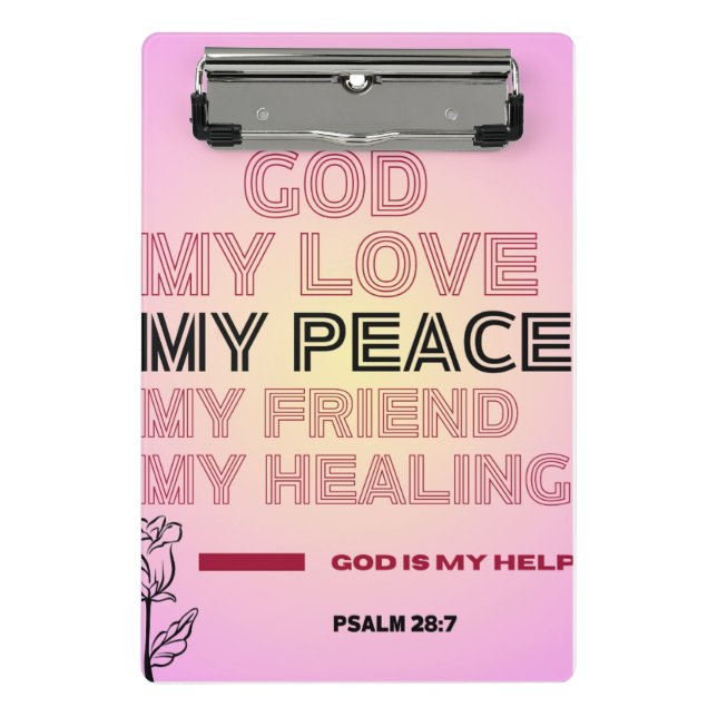 Minicarpeta De Pinza   God, My Love & Help Psalm 28:7  (Anverso)