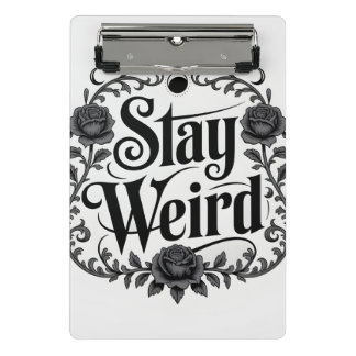 Minicarpeta De Pinza Gothic Typography Graphic "Stay Weird"