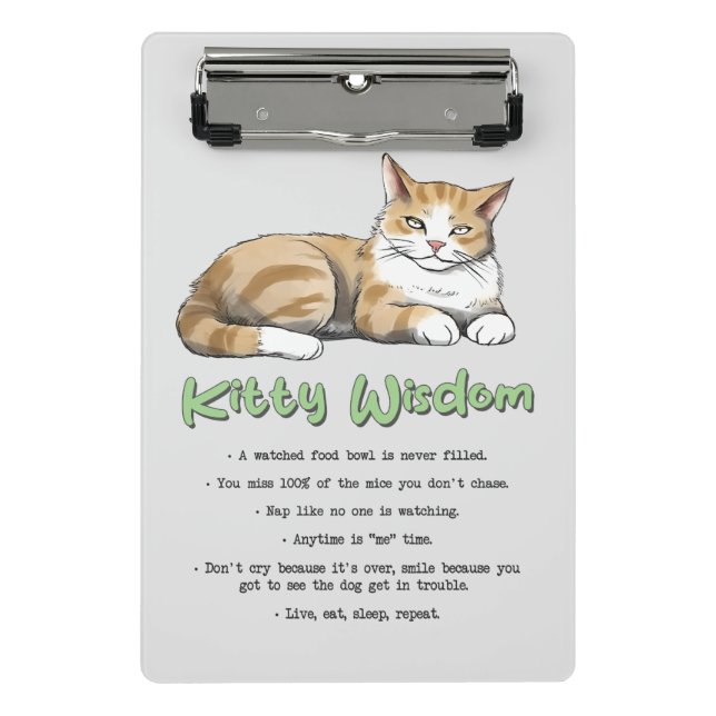 Minicarpeta De Pinza Graciosa Sabiduría Kitty (Anverso)