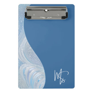 Minicarpeta De Pinza Gradiente Azul Irisado de Lujo
