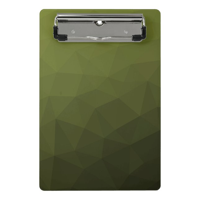 Minicarpeta De Pinza Gradiente de malla geométrica de oliva verde del e (Anverso)
