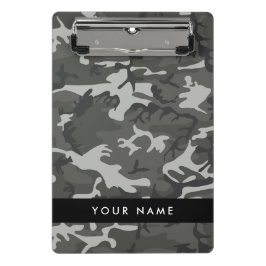 Minicarpeta De Pinza Gray Camouflage Pattern, Your name, Personalize