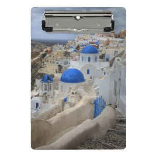 Minicarpeta De Pinza Grecia, Santorini. Campanario y cúpulas azules