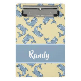 Minicarpeta De Pinza Happy blue dolpins pattern