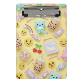 Minicarpeta De Pinza Harajuku Kawaii Style: Emojis y osos de peluche po