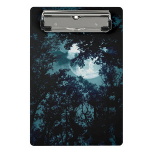 Minicarpeta De Pinza Hermosa luna resplandece a través de árboles