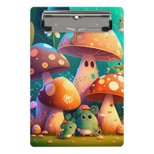 Minicarpeta De Pinza Hermosos hongos bebé verdes lindos