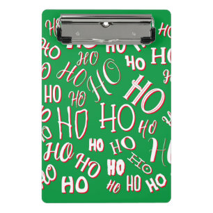 Minicarpeta De Pinza HO HO HO Navidades de texto patrón de texto rojo b