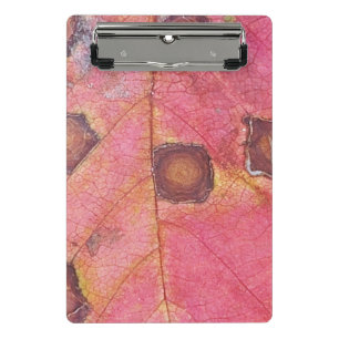 Minicarpeta De Pinza Hoja de caída roja punteada marrón