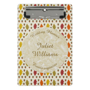Minicarpeta De Pinza Hojas de roble y maíz Personalizado Boda otoño