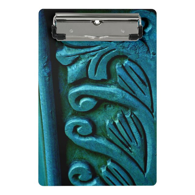 Minicarpeta De Pinza Hojas verde azuladas (Anverso)