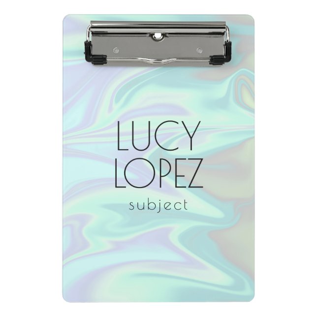Minicarpeta De Pinza holográfico elegante y elegante de estilo bonito (Anverso)