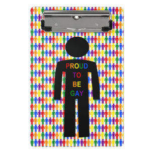 Minicarpeta De Pinza Hombre gay LGBTQ Silhouette y hombres arcoiris