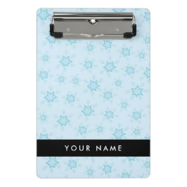 Minicarpeta De Pinza Ice Blue Snowflakes, su nombre, Personalice