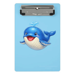 Minicarpeta De Pinza Ilustración de ballena linda con ojos grandes Anim