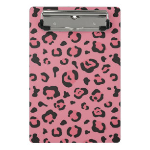 Minicarpeta De Pinza Ilustracion del animal del rosa del leopardo