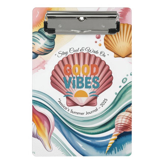 Minicarpeta De Pinza Ilustracion Retro Beach de Summer Vibes (Anverso)