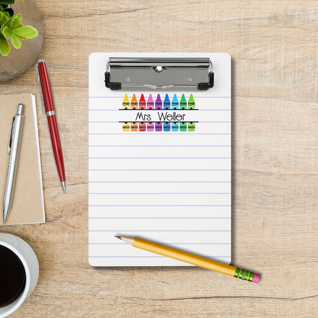 Minicarpeta De Pinza Impresión personalizada del maestro Crayon Rainbow (Subido por el creador)