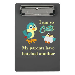 Minicarpeta De Pinza Invitación de pájaro bebé Chiste hermano gracioso