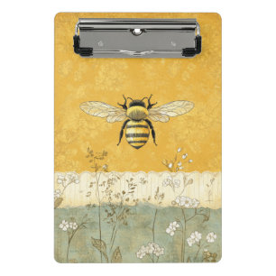 Minicarpeta De Pinza Jardín de flores silvestres de abeja de miel vinta