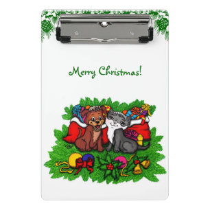 Minicarpeta De Pinza Kitty and Puppy , Happy XMas